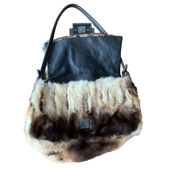 Authentic FENDI Mink Fur Mini Forever Mamma Baguette Shoulder Handbag - Picture 3 of 5
